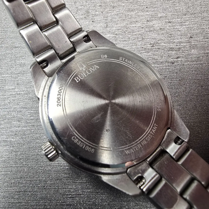 Bulova Watch Women 30mm MOP Dial Silver Tone Gemmed Round 96L218 New Battery10