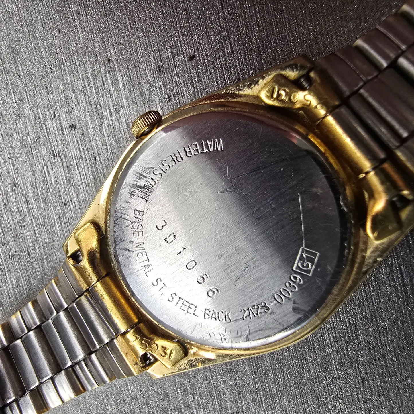 Seiko SQ Watch Women 24mm Gold Dial Gold Tone Daydate Round 2A23-0039 New Batt10