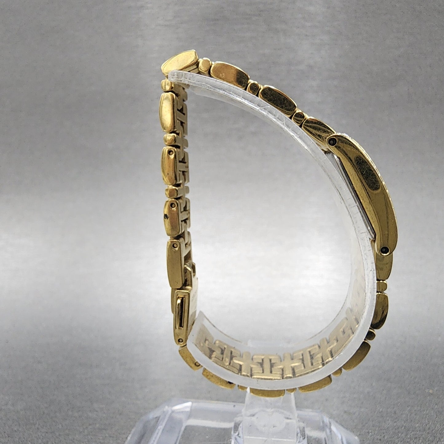 Citizen EcoDrive Tank Watch Women 15mm Silver Dial Gold Tone G620S028728 Runs8