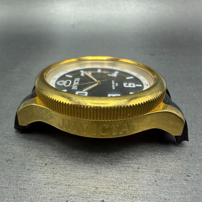 Invicta Russian Diver Watch Men 52mm Black Dial Gold Tone Round 1436 New Battery3