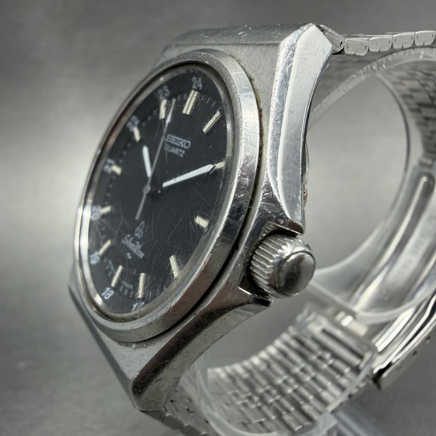 Seiko SilverWave Watch Men 35mm Black Dial Silver Tone 7121-7020 New Battery2