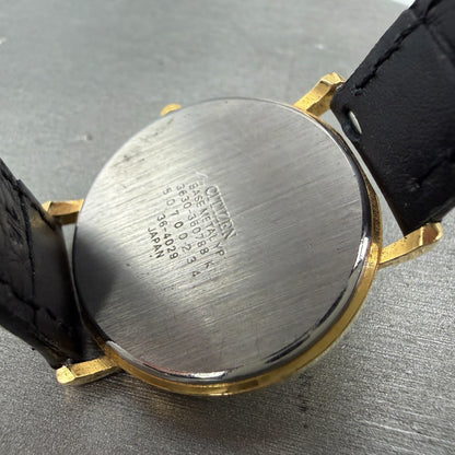 Citizen CQ Watch Men 32mm Silver Dial Gold Tone Round 3630-360788 New Battery9
