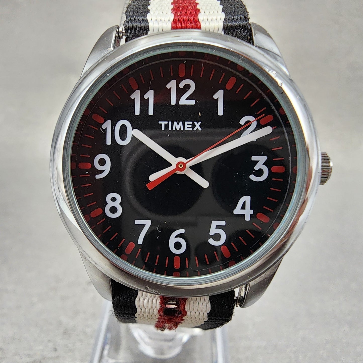 Timex Watch Women 31mm Black Dial Silver Tone Round TW7C10200 New Battery1