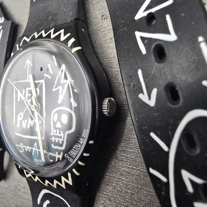 Swatch BAD TRIP Watch Men 33mm Black Dial Black Tone Round GB206 New Battery2