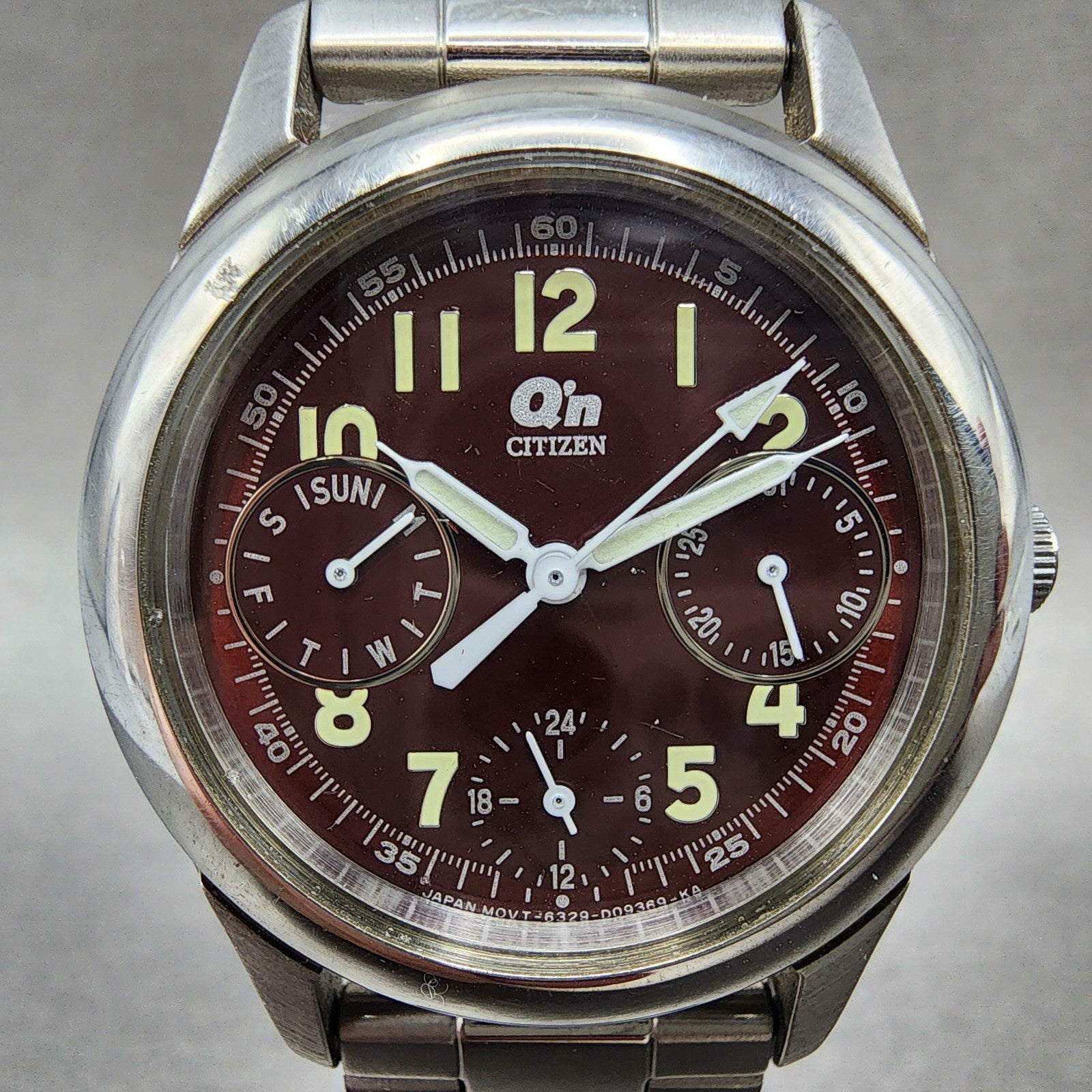 Citizen Watch Women 30mm Red Dial Steel Daydate Round 6329S92898 New battery1