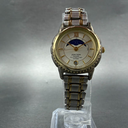 Citizen Junction Moonphase Watch Women 26mm Champagne Dial Two Tone New Battery5