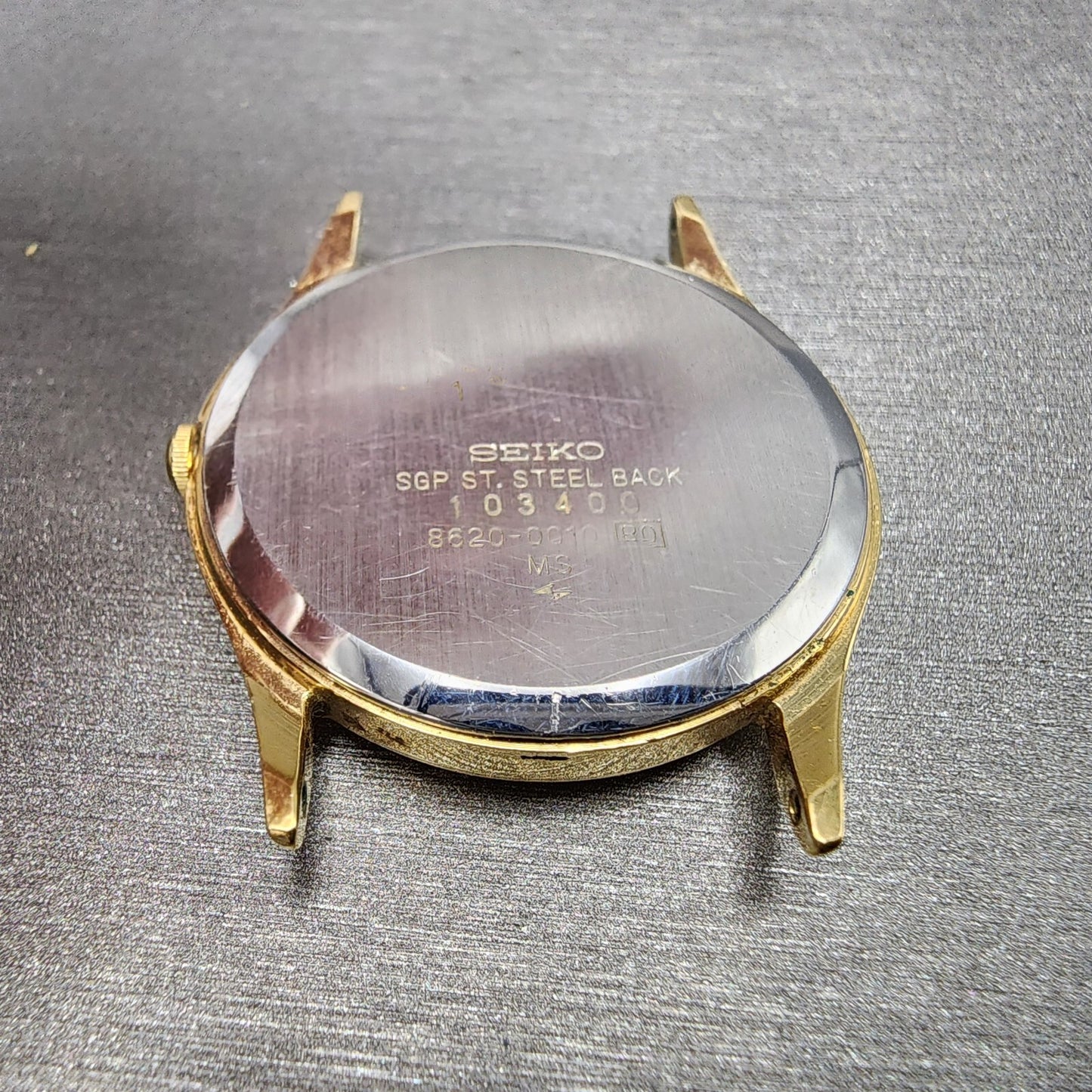 Seiko Watch Men 32mm Gold Dial Gold Tone Round 86200010 PARTS8