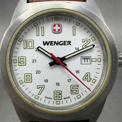 Wenger Watch Women 31mm White Dial Stainless Steel Date Round 7292X New Batt1
