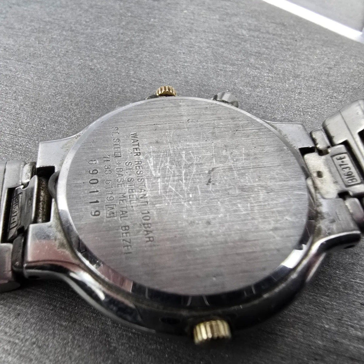 Seiko Moon Phase Watch Men 35mm Blue Dial Steel 7F33 Movement Daydate 6119 PARTS10