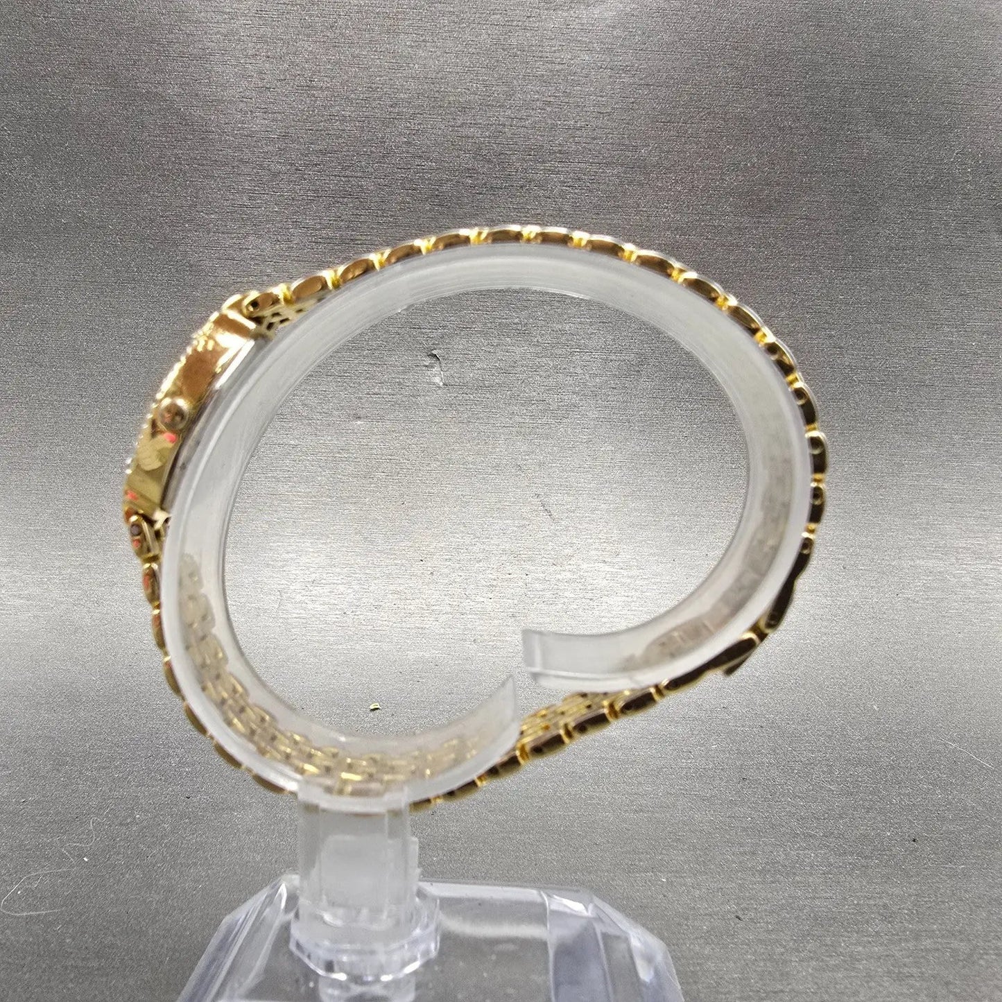 Elgin Watch Women 18mm Champagne Dial Gold Tone Oval Crystal Accent  New Battery6