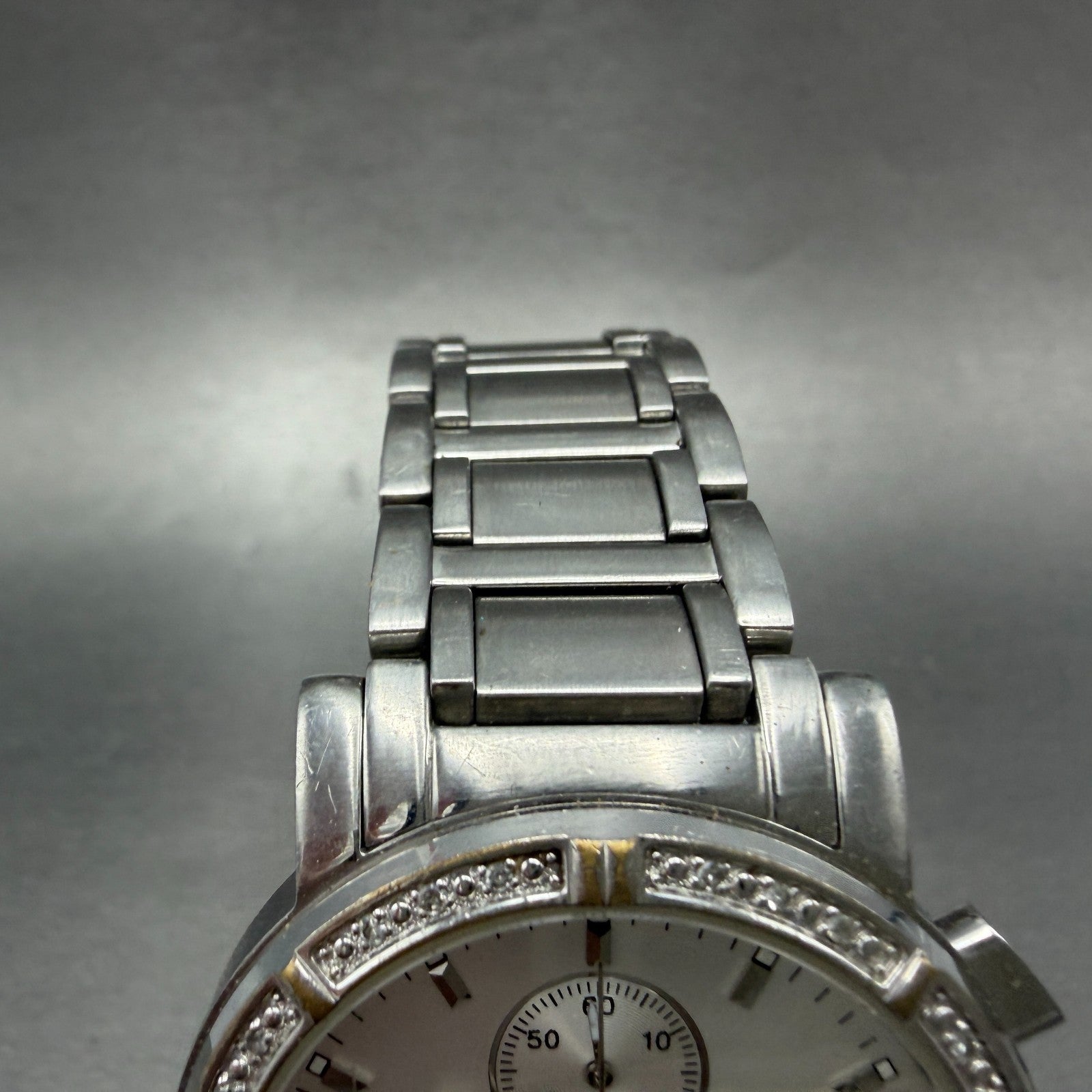 Bulova Watch Men 39mm Silver Dial Steel Daydate Round Diamond 96E03 New Batttery4