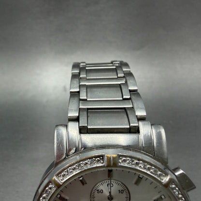 Bulova Watch Men 39mm Silver Dial Steel Daydate Round Diamond 96E03 New Batttery4