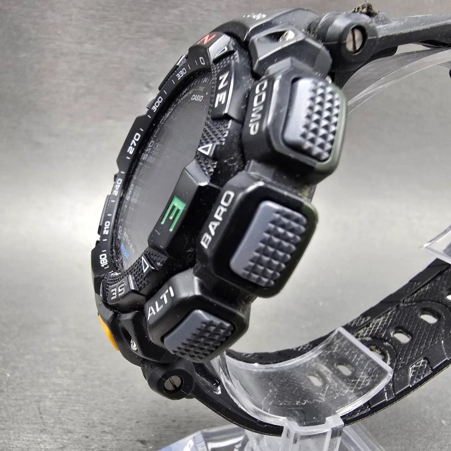 Casio Protek PAG-240 Watch Men 51mm Black Green triple Senor Alarm Solar Works2