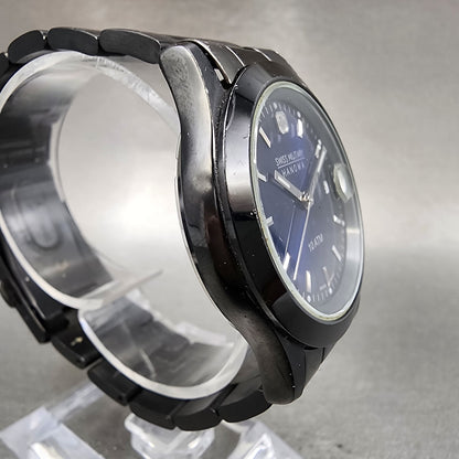 Swiss Military Hanowa Watch Women 36mm Blue Dial Black Date 65023 New Battery3