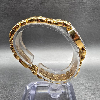 Bulova Watch Women 16mm MOP Dial Gold Tone Crystal Bezel Oval 98R51 New Battery8