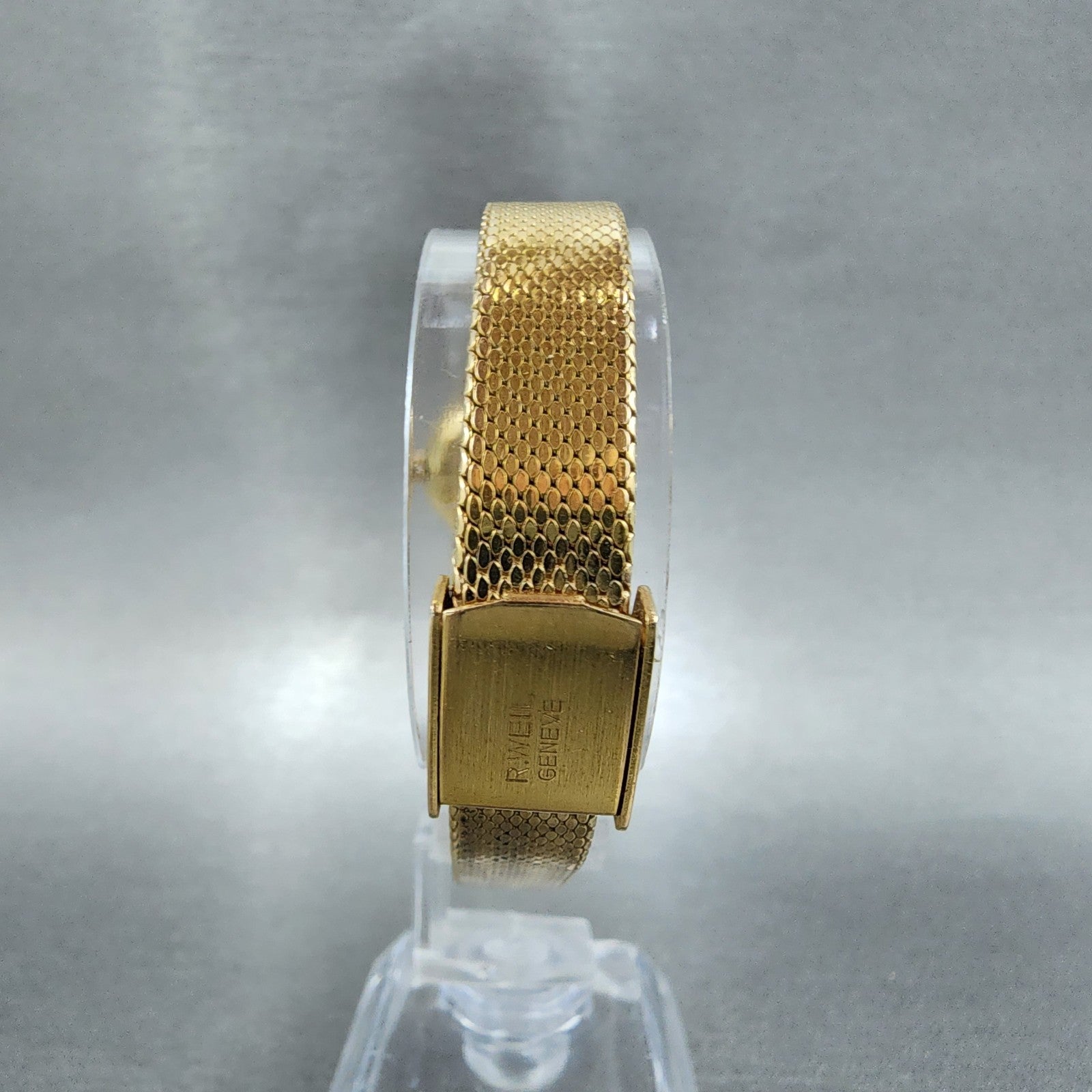 Raymond Weil Watch Women 22mm White Dial Gold Plated Round 9519 New Battery7