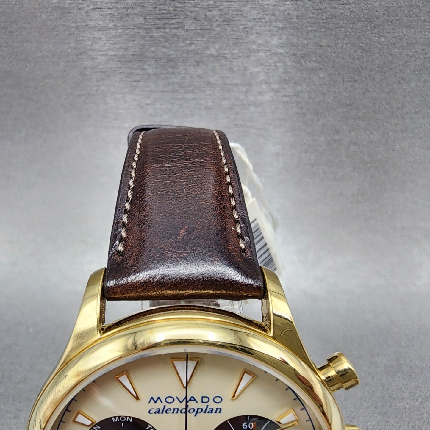 Movado Heritage Calendoplan Watch Men 43mm Cream Dial Gold Tone 36500074