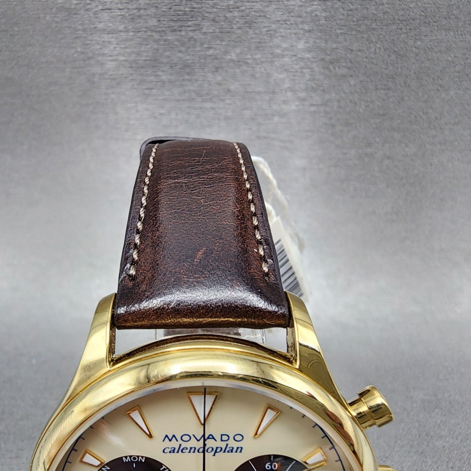 Movado Heritage Calendoplan Watch Men 43mm Cream Dial Gold Tone 36500074