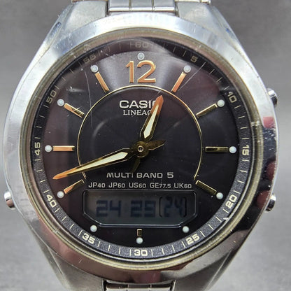 Casio Lineage LCW-M200 Watch Men 38mm Black Dial Steel Analog Digital Solar JDM1
