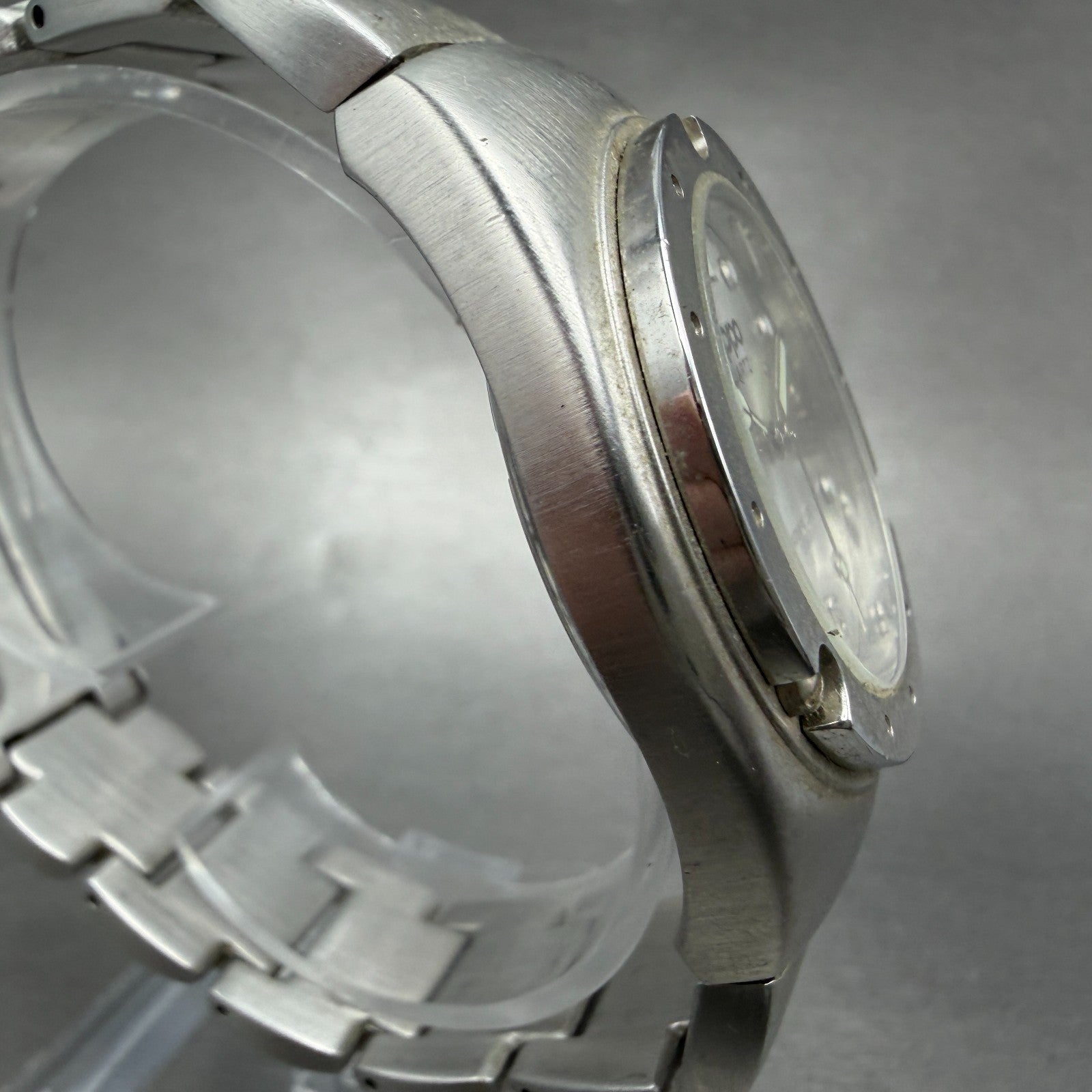 Zippo Watch Men 38mm Silver Dial Silver Tone Round New Battery Vintage3