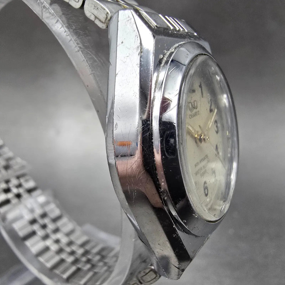 Citizen Q&Q Solarmate Watch Women 27mm Cream Dial Silver Round EL31 Works3