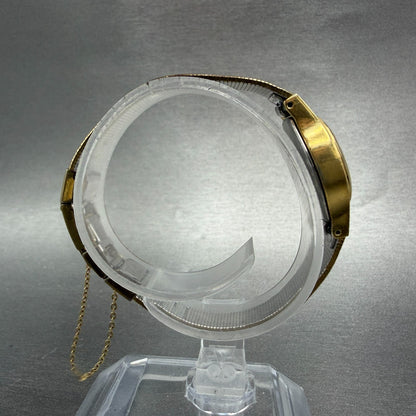 Seiko Watch Women 20mm Black Dial Gold Tone Round 8Y21-0020 New Battery Vintage8