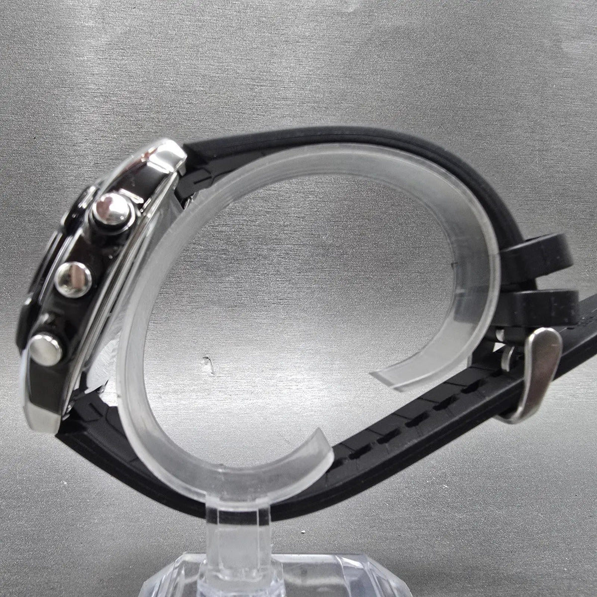 Pulsar Digital Watch Men 45mm Black Dial Two Tone Chrono Alarm W861-X002 NewBatt6