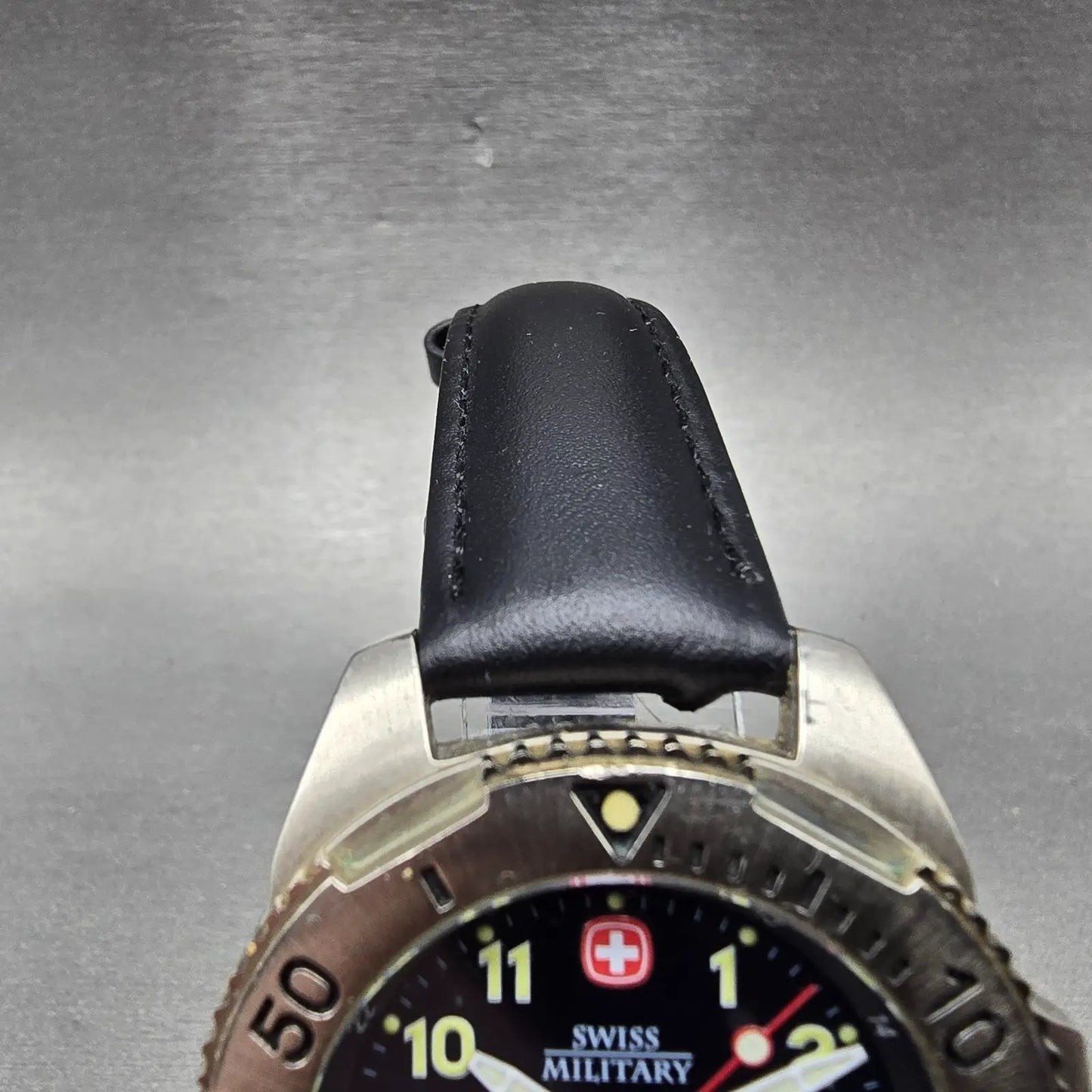 Wenger Swiss Military Dive Watch Men 39mm Blue Dial Steel Date 095.0489 New Batt5