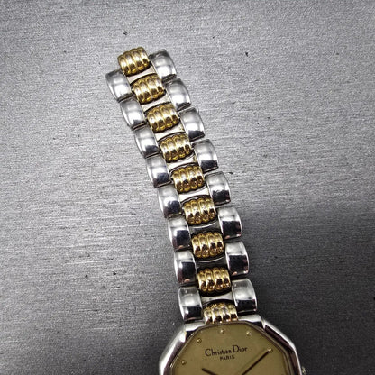 Christian Dior Watch Men 32mm Champagne Dial Two Tone Date 45.204 PARTS10