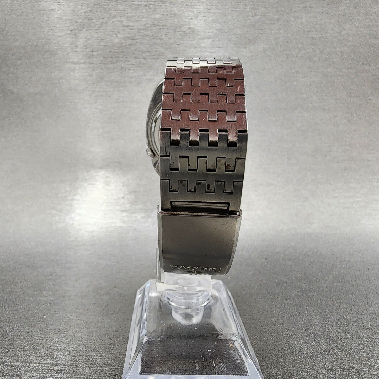Bulova Accutron Calendar Watch men 35mm Black DIal Steel Date M9 21364 PARTS8