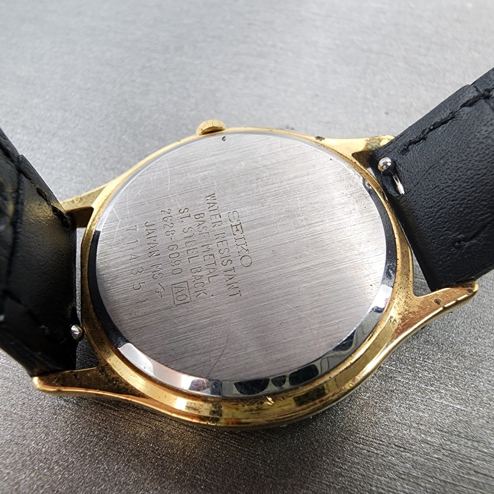 Seiko Avenue Watch Men 31mm White Dial Gold Tone Round 2g286090 New Battery9