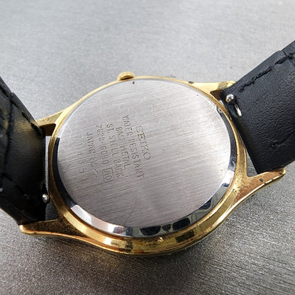 Seiko Avenue Watch Men 31mm White Dial Gold Tone Round 2g286090 New Battery9