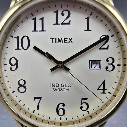 Timex Easy Reader Watch Men 38mm Cream Dial Gold Date TW2P75800 New Battery1