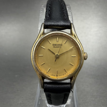 Seiko Watch Women 20mm Champagne Dial Gold Tone Round 2Y01-0A19 New Battery VTG0