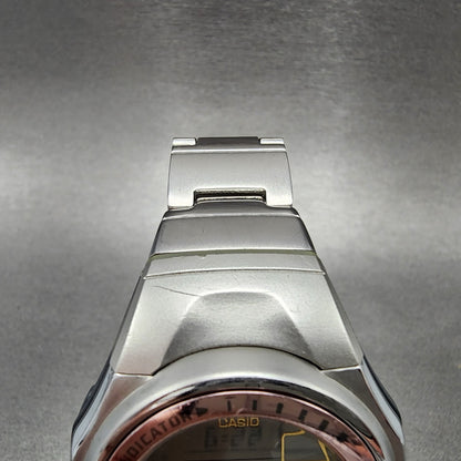 Casio Wave Ceptor Watch Women 37mm Digital Silver Tone Alarm Chrono New Batt B12