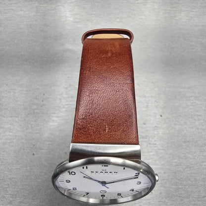 Skagen Ancher Watch Men 40mm White Dial Silver Tone Date SKW6082 New Battery4
