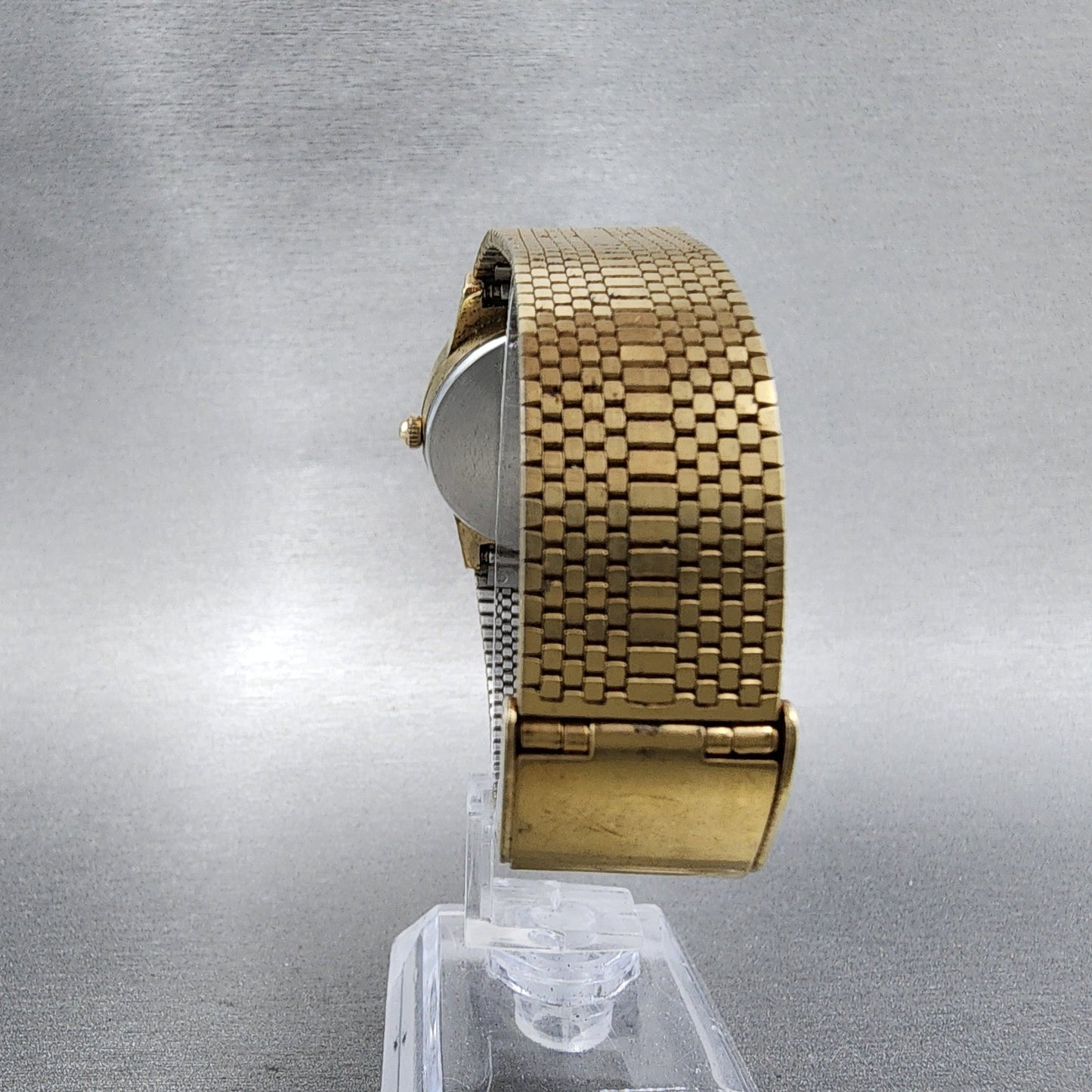 Wittnauer Watch Men 32mm Gold Dial Gold Tone Round Bracelet New Battery8
