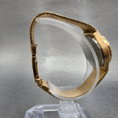 Rado Watch Women 25mm Gold Dial Gold Tone Rectangle Manual Wind Cal 612 PARTS9