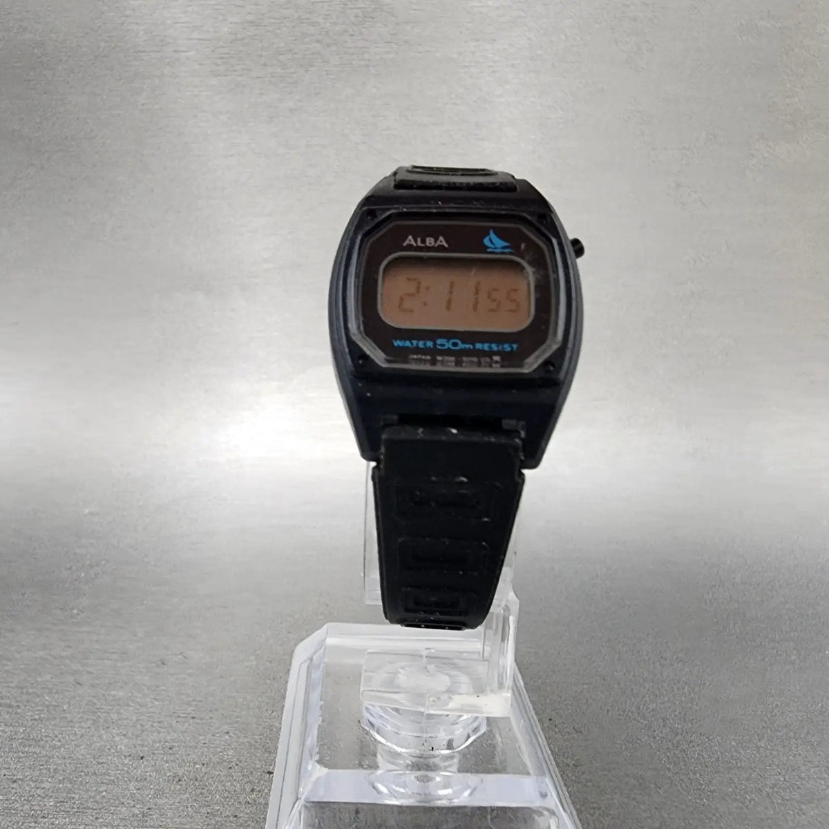 Alba Digital Watch Women 23mm Black Octagon Date W206-5010 New Battery JDM VTG5