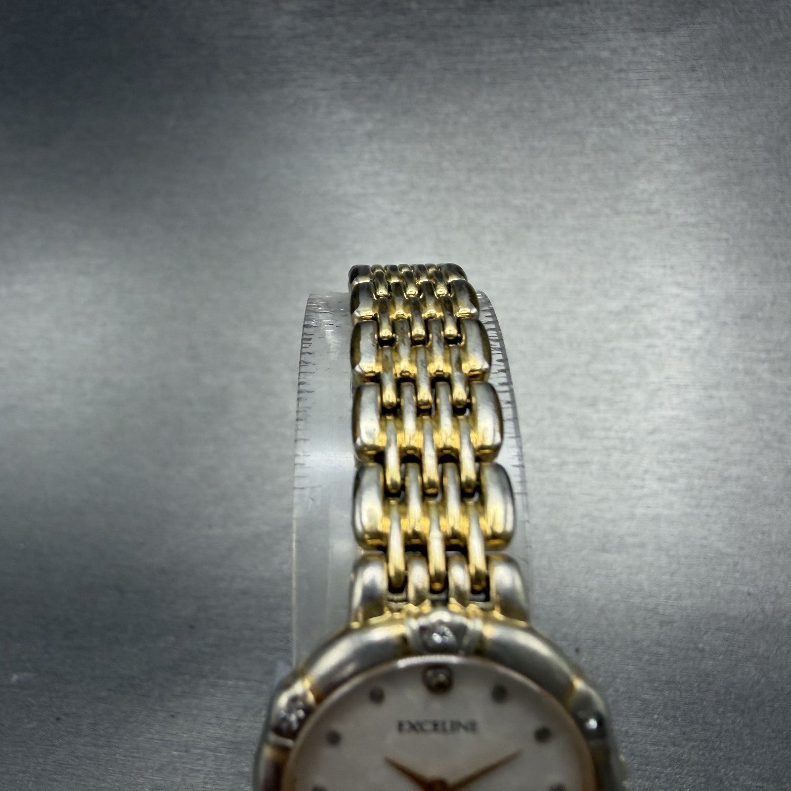 Seiko Exceline Watch Women 21mm White Dial Gold Tone Round 4N20-0640 New Batt4