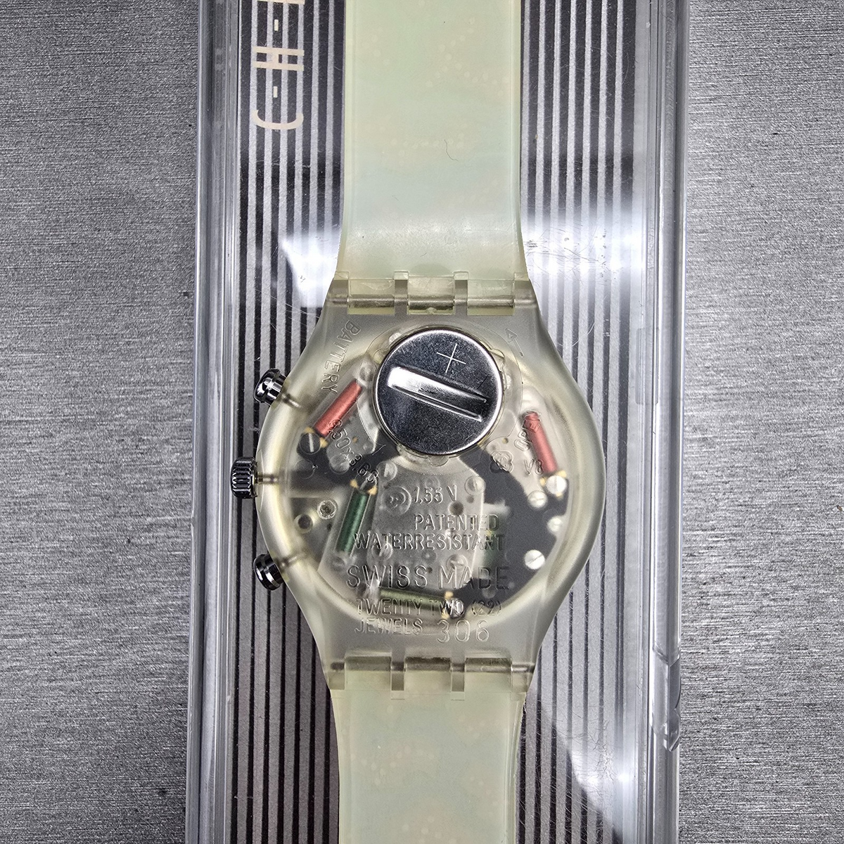 Swatch Chrono Wild Card Watch Men 37mm Blue Dial Clear Case SCK100 New Batt NOS8
