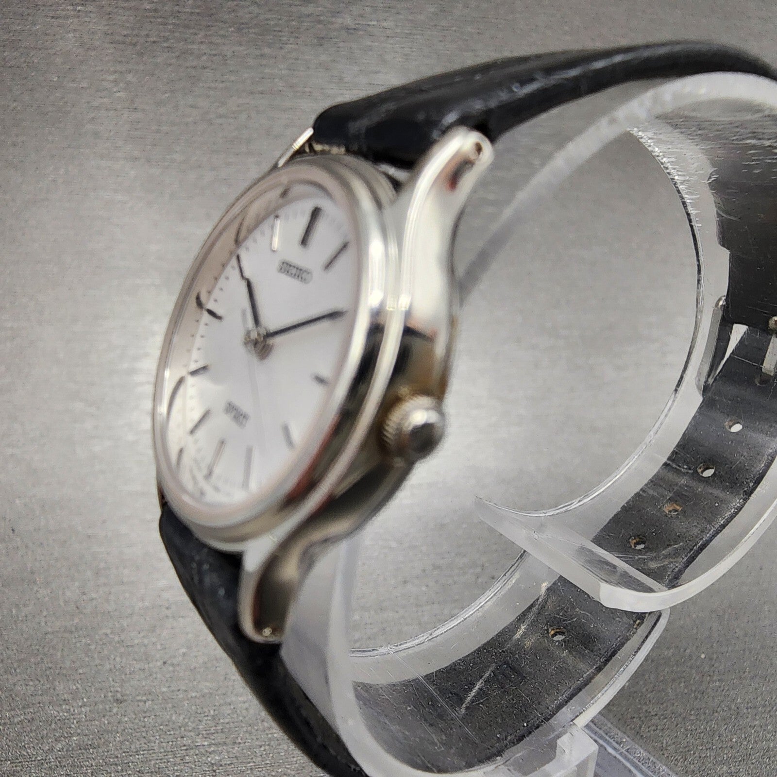 Seiko Spirt Watch Women 24mm White Dial Silver Tone Round 4n210450 New Battery2