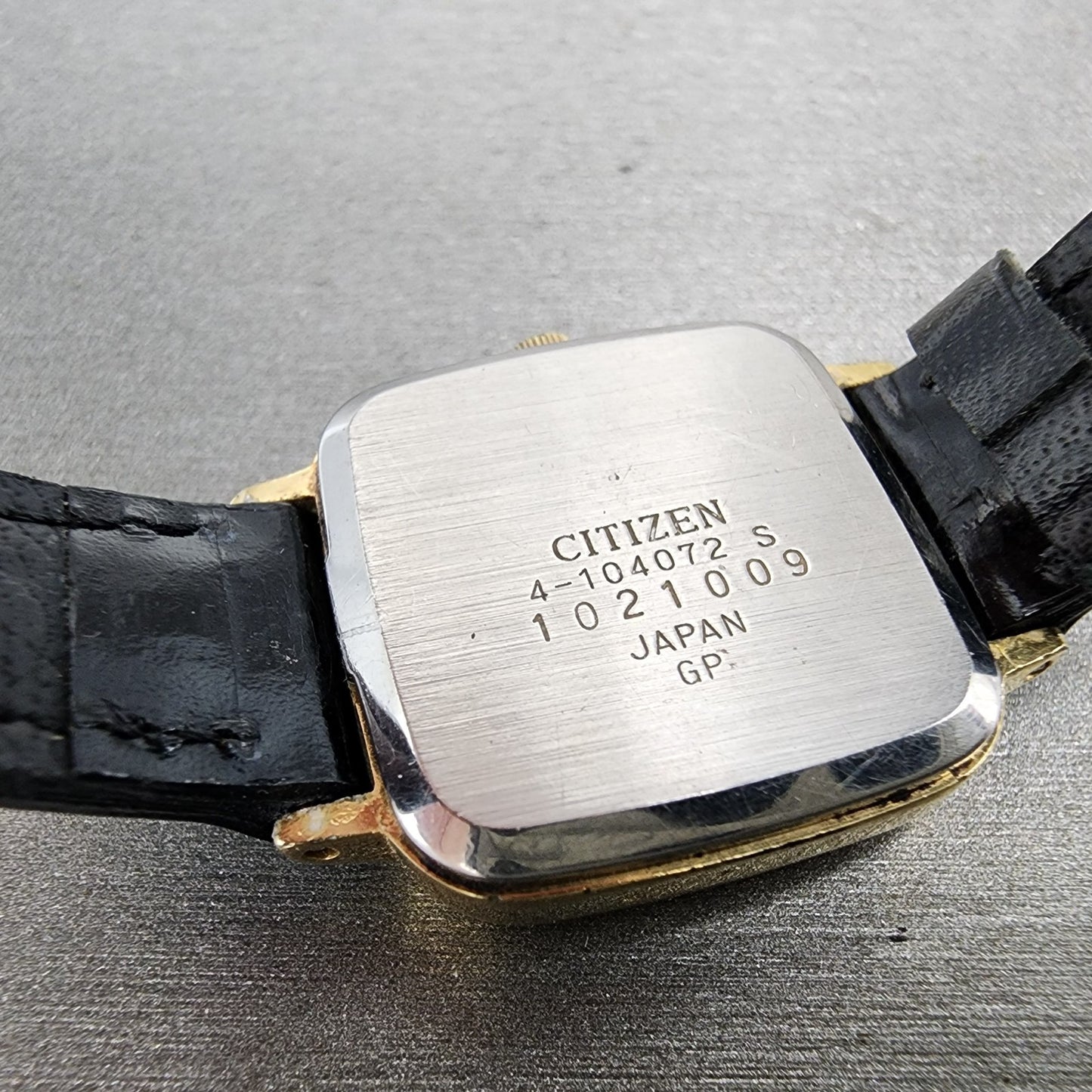 Citizen CQ Watch Women 22mm Champagne Dial Gold Tone Rectangle New Battery VTG9