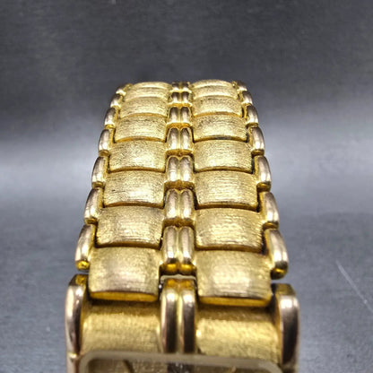Elgin Tank Watch Men 23mm Champagne Dial Gold Rectangle Diamond Quartz New batt4