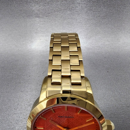 Tory Burch The Tory Watch Women 34mm Red Dial Gold Tone Round TBW10565