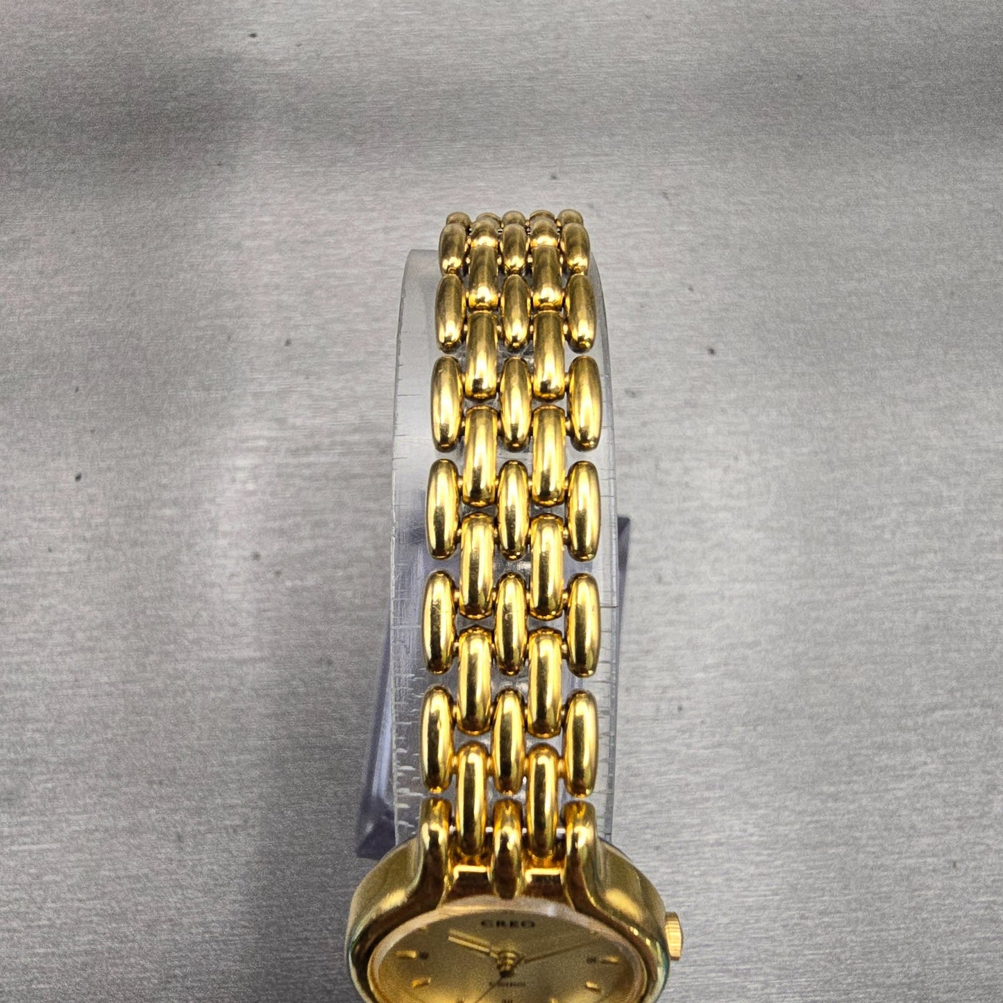 Seiko Creo Watch Women 22mm Champagne Dial Gold Tone Round 2P21-0250 New Battery4