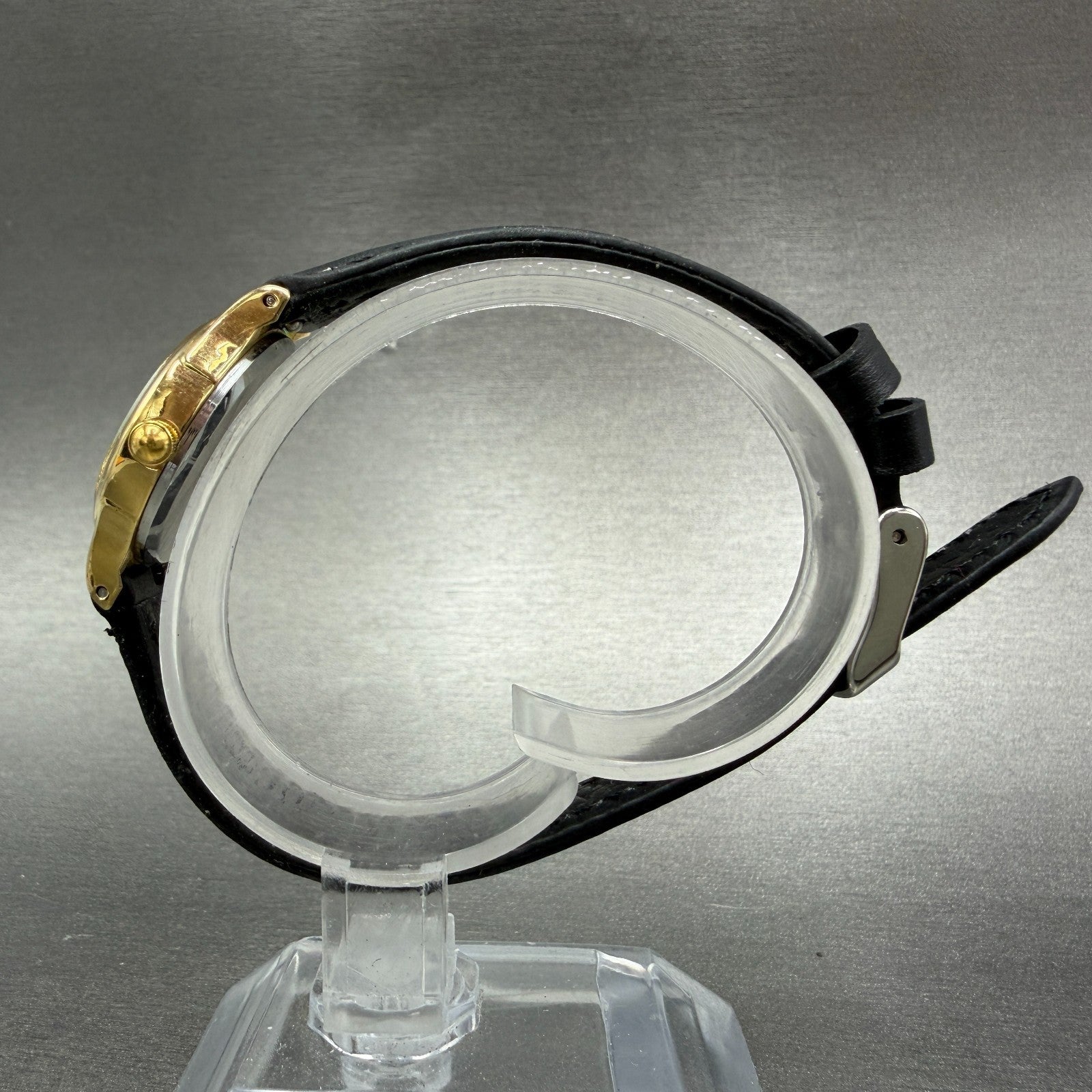 Citizen Riviere Watch Women 24mm Black Dial Gold Tone Round 2950-291981 New Batt6