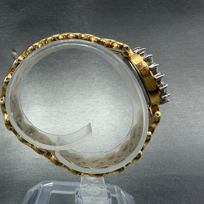 Geneve Watch Women 19mm Champagne  Dial Gold Tone Crystal Bezel Oval New Battery8