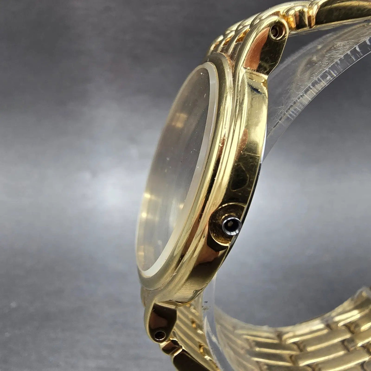 Seiko 7N29-F070 Watch Case & Bracelet Gold Tone Round 33mm W/Crystal Vintage2