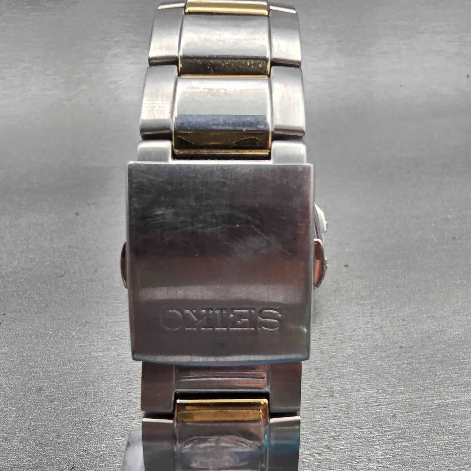 Seiko Coutura Watch Men 42mm Black Dial Two Tone Date 7N42-0EJ0 New Battery7
